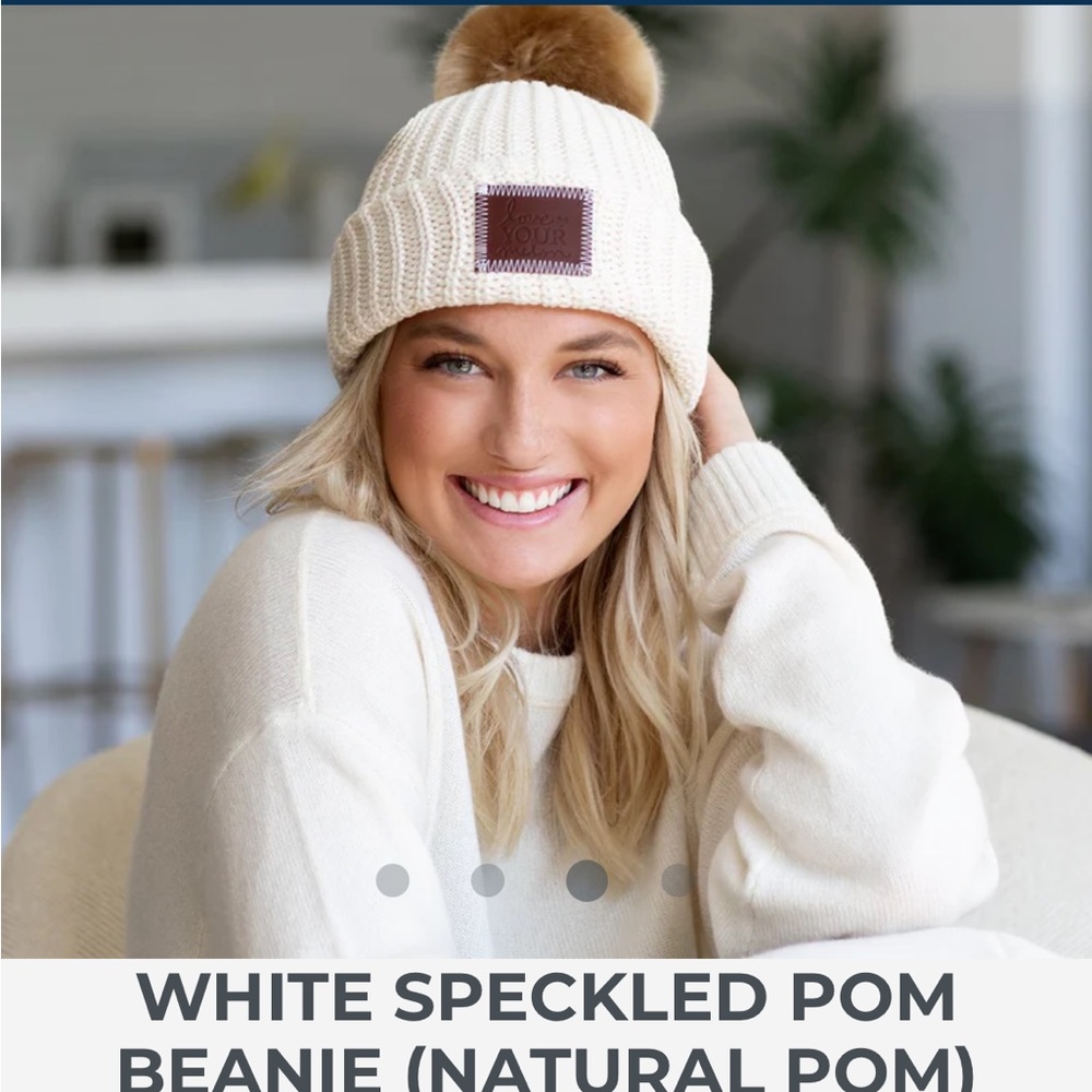 Sold out on website! Love Your Melon beanie w/detachable natural faux fur pom.